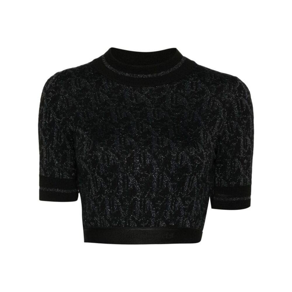 Palm Angels Women Lurex Knit Top With Monogram